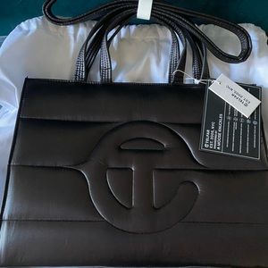 NWT Rare Telfar Medium Moose Knuckles Puff Black Shopper Bag